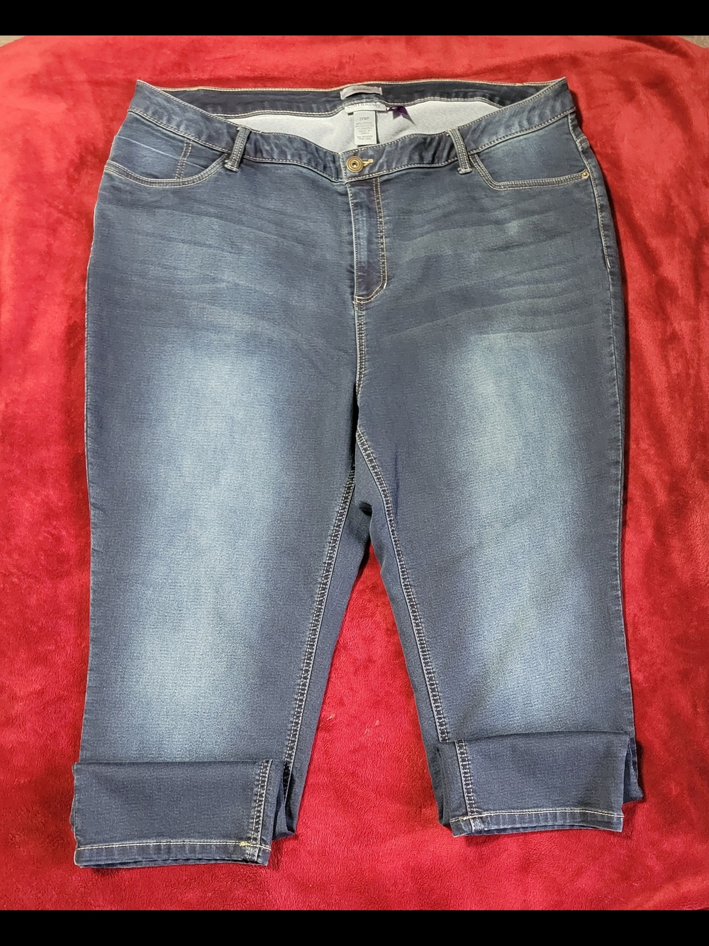 Women's Dark Blue Zip Fly & Button Closure Jegging, Size 2XWP/Plus Size Petite